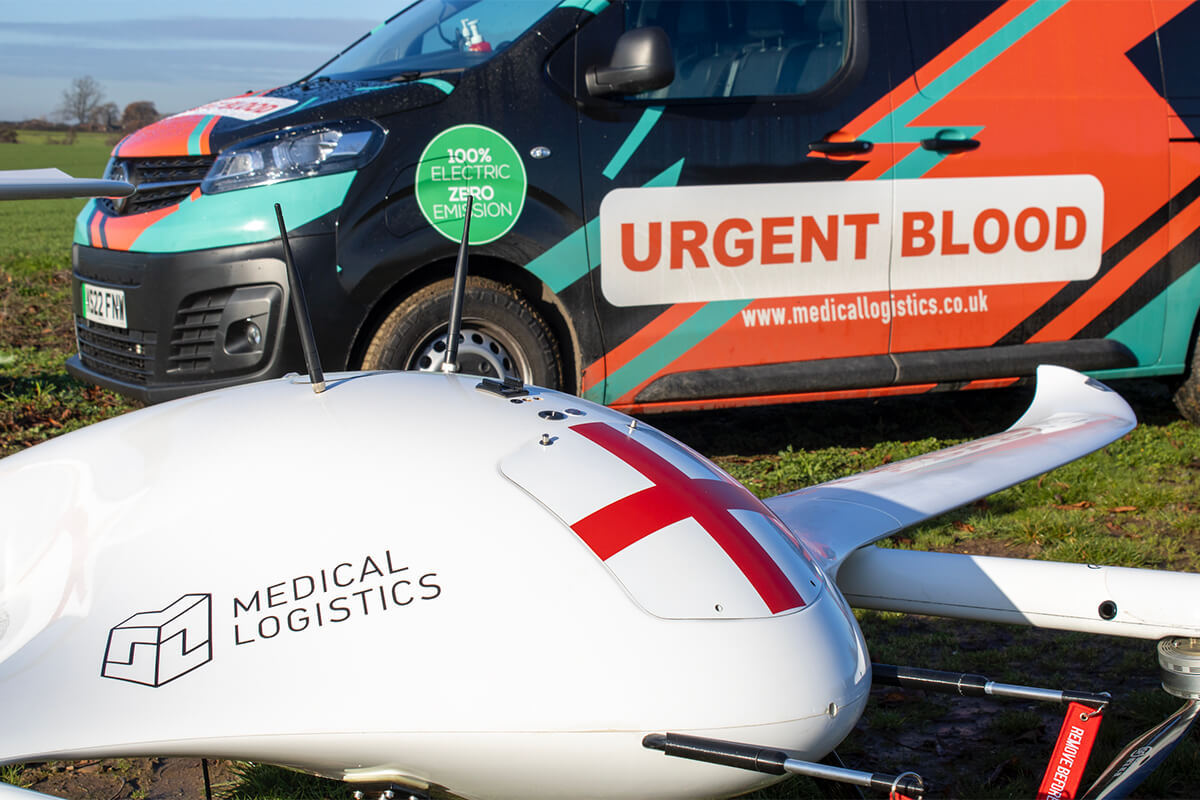 Skyfarer medical drone on ground
