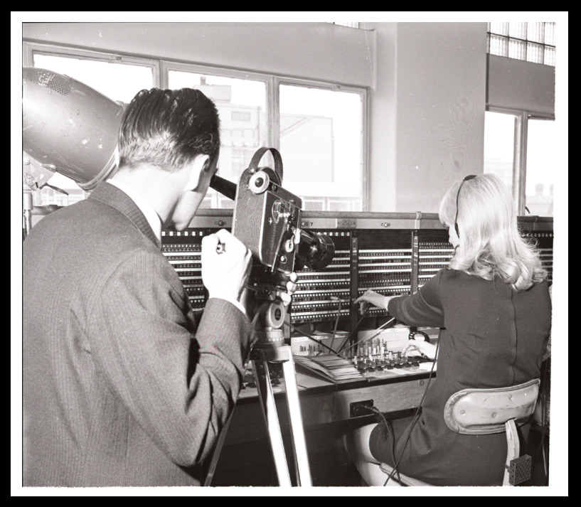 Archives photo - Filming a switchboard operator