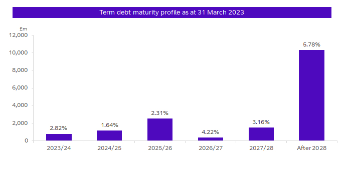 Term debt maturity profile as at 31 March 2022