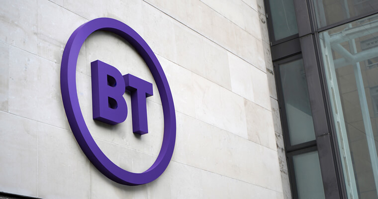 BT logo on the side of BT head office, London