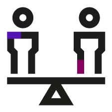 Icon - two people on a seesaw