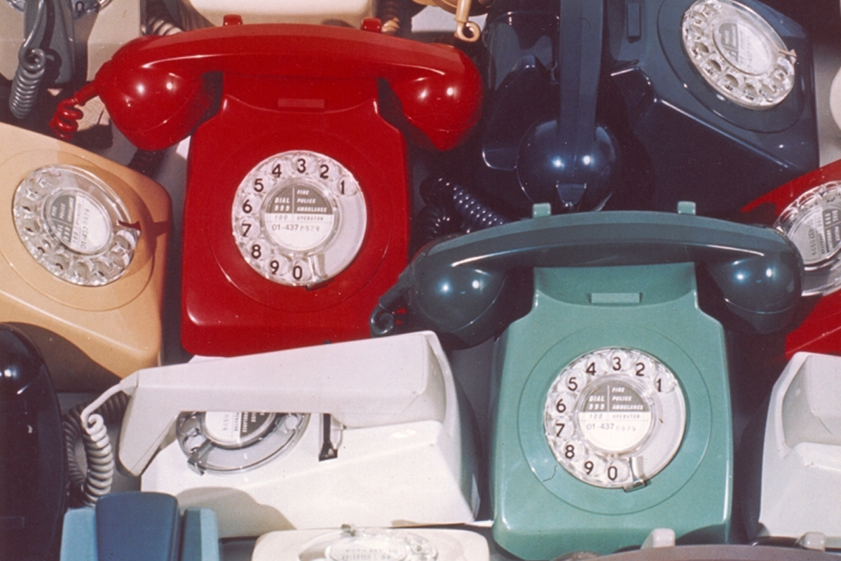 Selection of colourful dial telephones