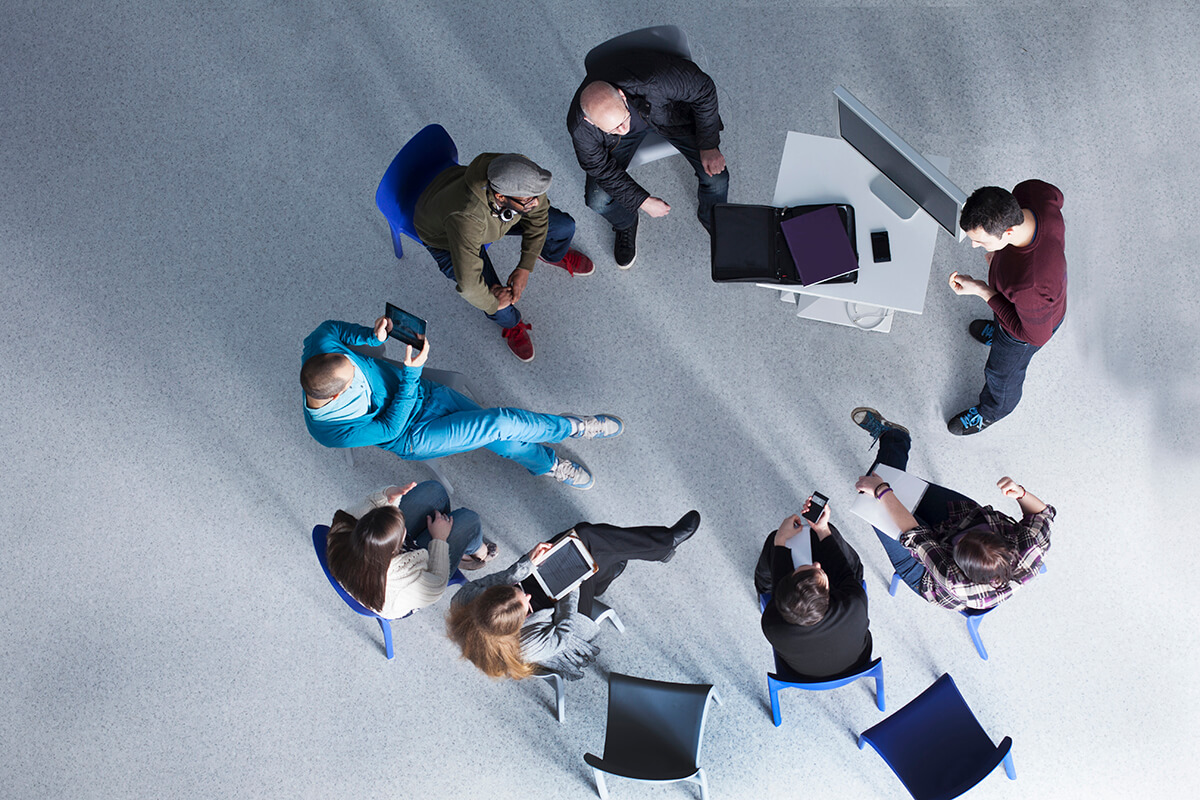 Circle of people having a discussion