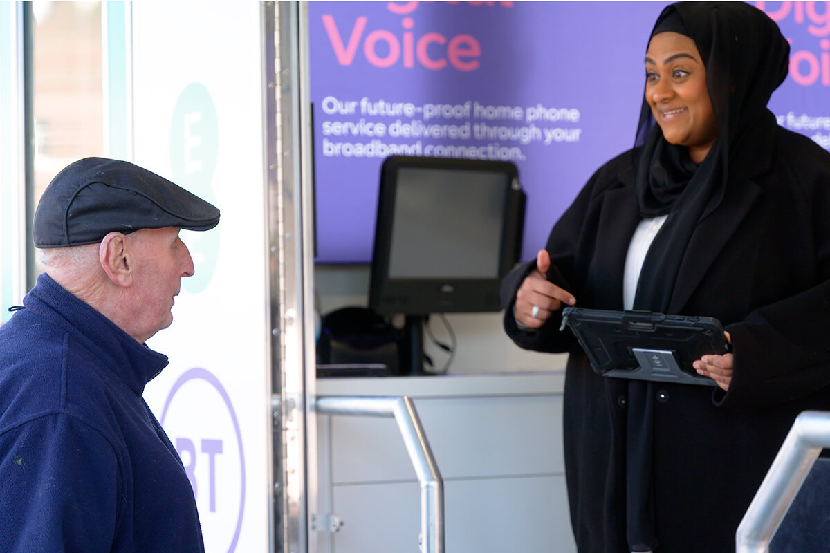 Lipa and Bob at the Digital Voice roadshow van