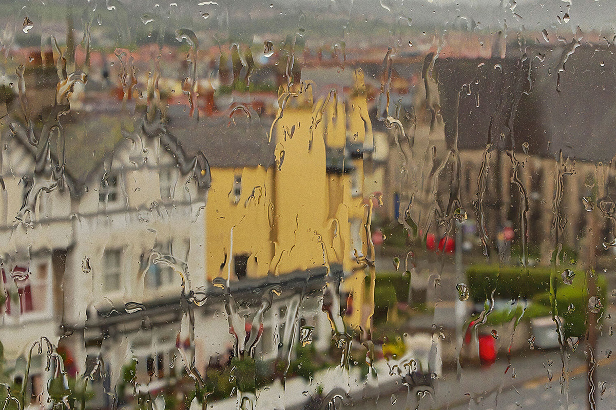 Looking out a rainy window