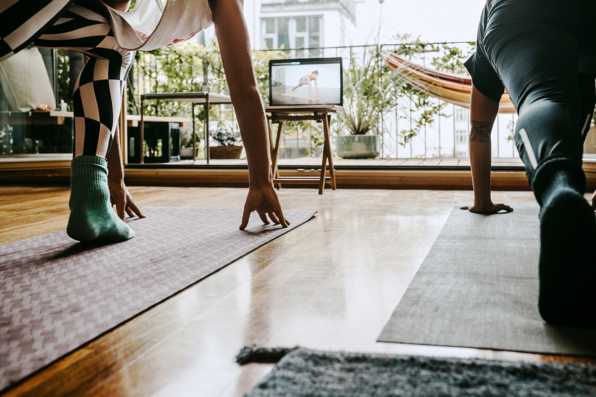 Doing online yoga