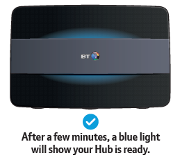 Hub with blue light