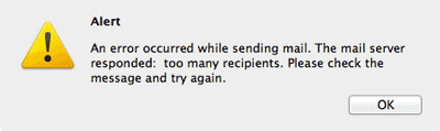 Email error message
