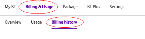 Click Billing history