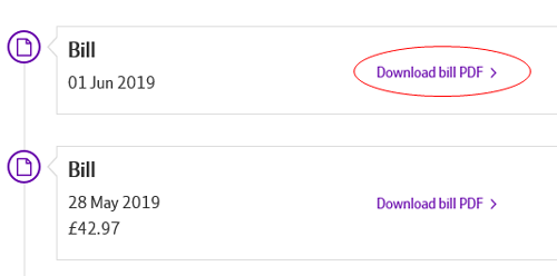 Click download bill