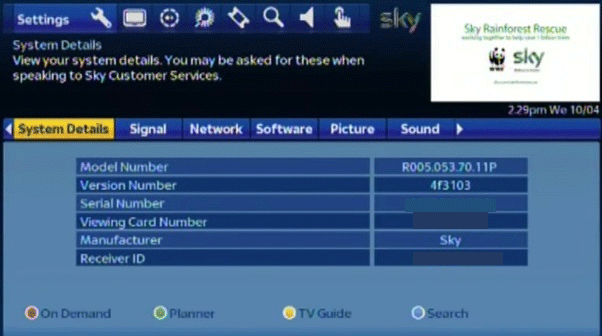 Sky remote control