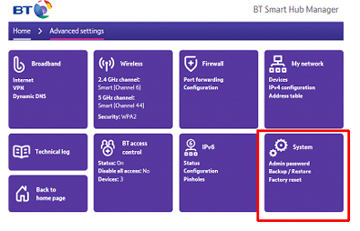 Changing the admin password on the BT Smart Hub