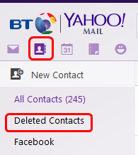 Restoring BT Yahoo contacts