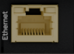 A rectangle connector. Standard Ethernet shape.