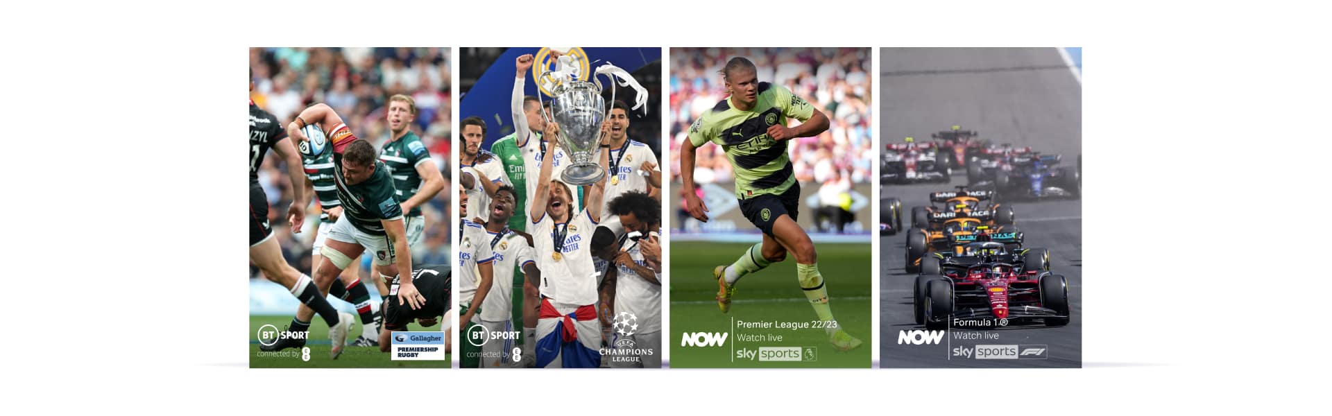 Our sports coverage includes the UEFA Champions League, Premiership Rugby, UFC, WWE and more
